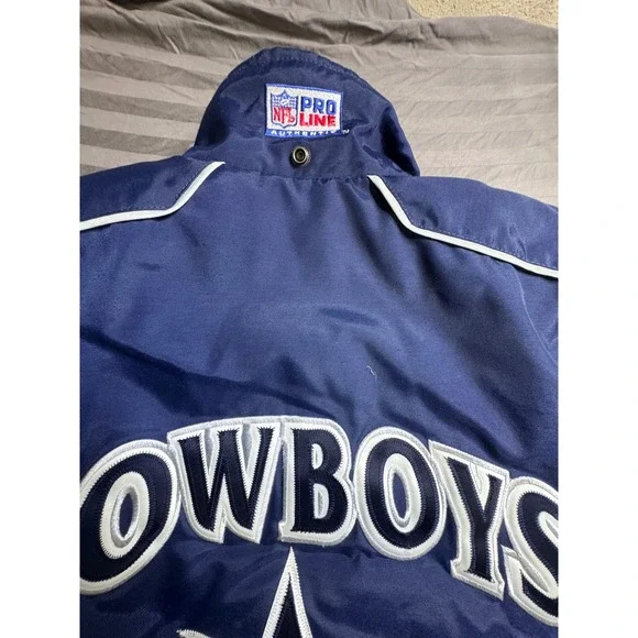 Vintage Nike NFL Pro Line Dallas Cowboys Puffer Jacket Navy Blue XL H60106 TMS - Picture 5 of 11